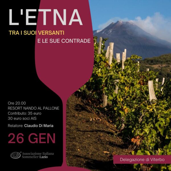 Locandina degustazione vini dell'Etna